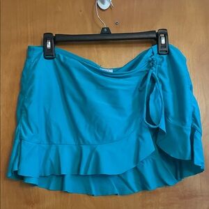 Catalina Turquoise Swim Skirt with Braided Side Tie